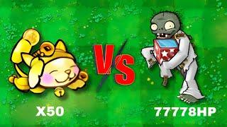 PVZ PK Hybird Challenge - 25 All Hybird Plants Vs Ultra Magic Clown Zombie 77778 HP, Who will win?