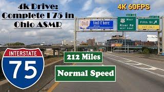 4k Drive: Complete I 75 in Ohio ASMR .  212 Miles.  Interstate 75 North