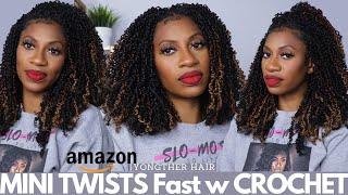 FASTEST MINI TWISTS! Ft. Amazon YOUNGTHER Yanky Twist Hair (40 Strands/pack) Crochet INSTALL & CUT