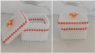 How to Make a Jewelry Box with Beads | DIY Easy Beaded Jewelry Box | Pearl Gift Box |Beads Box Craft