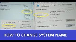 how to change Computer Name, System Name, Full Computer Name on Windows PC