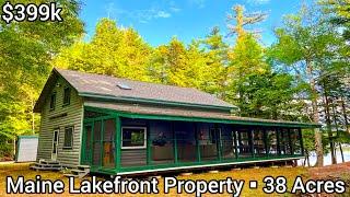 Maine Waterfront Property For Sale | $399k | Maine Real Estate | Lakefront Cabins on 38 Acres