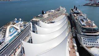 Three ships taking over Canada Place