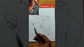 Drawing legend hanuman... #shorts #transition #drawing #hanuman