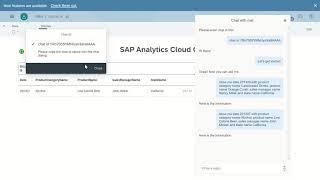 SAP Analytics Cloud Chat Bot with real time bot status indicator