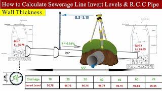 How to Calculate Sewerage Line Invert Level & Pipe Length | How to Calculate Invert Levels & Slope