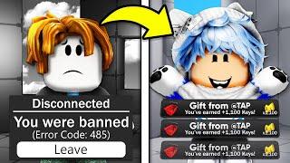 8 Year Old KID Got BANNED.. So I Suprised Him With a NEW ACCOUNT! (Roblox Rivals)