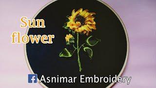 Sunflower Ribbon Embroidery Design (Easy & Complete Tutorial)