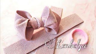 Простой бантик из вельветовой ленты 2,5см Ribbon bows 