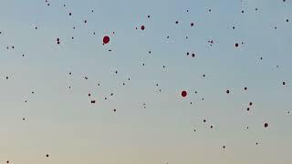 Balloon release at Memorial Stadium, Lincoln Nebraska, 9/7/2024