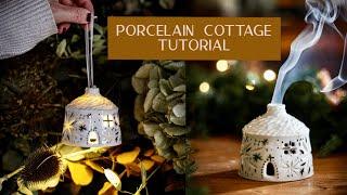 Porcelain Cottage Tutorial - Throwing and carving porcelain Christmas decroration houses