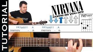 Como tocar COME AS YOU ARE de Nirvana en guitarra acústica COMPLETO