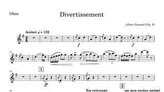 Divertissement - A. Roussel (no oboe audio, oboe part)