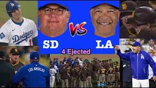 E76-9 - Padres & Dodgers Fight After Bean Ball War as Roberts & Shildt
