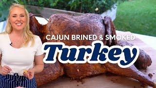 How To Smoke A Turkey | Juiciest Ever With Cajun Brine + Creole Butter!