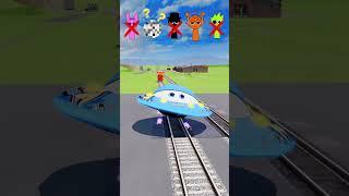 Big and Small Cringe McQueen Cars VS Sprunki Trains: Extreme Destruction! - BeamNG.drive