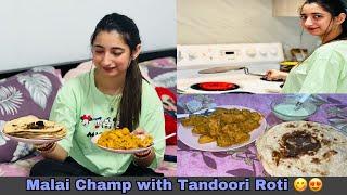 Malai Champ with Tandoori Roti  || Homemade  || Keep Support 