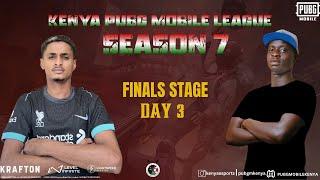 KENYA PUBG MOBILE PRO LEAGUE SEASON 7 LIVESTREAM || FINALS DAY 3 #pubgmobile #pubgm