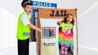 Max play police and go to Toy Jail Playhouse