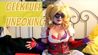 GeekFuel March 2016 Unboxing by Madison as Harley Quinn Cosplay