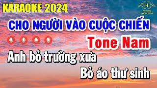 Cho Người Vào Cuộc Chiến Karaoke Tone Nam ( Dm ) Nhạc Sống Dễ Hát | Trọng Hiếu