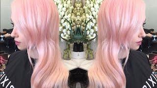 HOW TO Get Peachy Pink Pastel Hair - THE PROCESS and PRODUCT - Pravana ChromaSilk Pastels