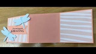 Diagonal fold A2 sized card
