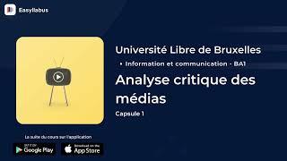 UL - BA1 : Information et communication | Analyse critique des médias - Capsule 1