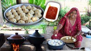 Vegetable Momos and Spice Tomato Chutney || Village Kitchen || Veg Food