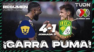 Resumen y goles | Pumas 4-1 León | Liga Mx - CL2023 J3 | TUDN