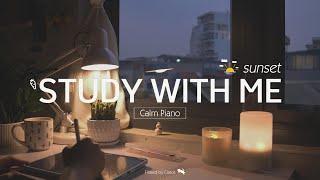 2-HOUR STUDY WITH ME | Calm Piano | Pomodoro 50/10 | My room at Sunset