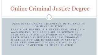 Online Criminal Justice Degree