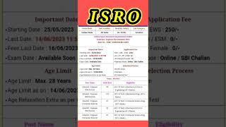 ISRO New vacancy 2023|| ISRO New requirements 2023|| @srkitech.