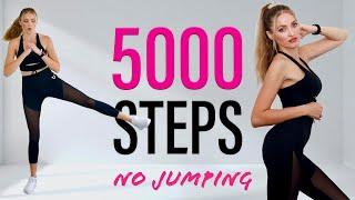 NO REPEAT 5000 Steps At Home / Do it twice and get 10000 steps/ NO JUMPING walking workout