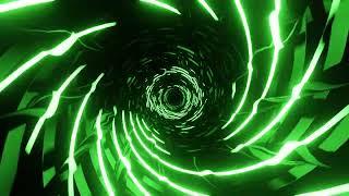 4K VJ Loop. Green tunnel with hypnotic lines. Seamless looped animation