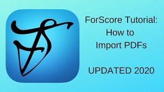 How to Mass Import PDFs to For Score - UPDATED 2020 (Part 1)