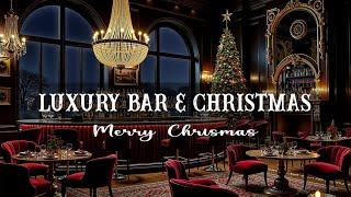 Luxury Bar In New York  Warm Christmas Night With Jazz Saxophone  Soft, Relaxing Music