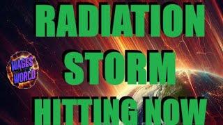 LIVE COVERAGE RADIATION STORM HITTING EARTH INTENSIFYING RAPIDLY FROM HUGE ERUPTION ON SUN