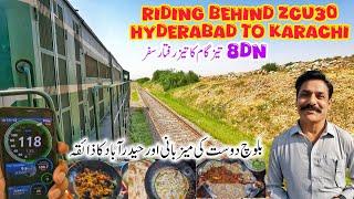 Fast Train Travel behind ZCU30 Locomotive | Hyderabad to Karachi | Food of Hyderabad