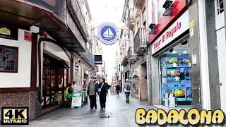 Badalona City | Calle del Mar | Shopping Street 2024 Barcelona [4K, 60ftps]