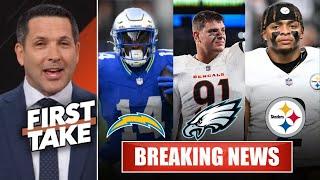 Adam Schefter BREAKING: Metcalf to Chargers, Eagles trade for Hendrickson, Steelers resign J. Fields