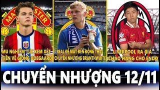 CHUYỂN NHƯỢNG 12/11 | MU XEM XÉT TIỀN VỆ GIỐNG ODEGAARD, REAL ĐỂ MẮT ĐẾN BRANTHWAITE, LIVER BÁN ENDO