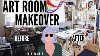 i organized + transformed my small space art room!  *SHOCKING BEFORE + AFTER*