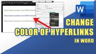 How to Change the COLOR of HYPERLINKS in WORD