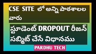 How to submit student dropout reason in CSE site - student dropout reason submission process in CSE