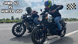 Hunter हार गयी  - Jawa 42 vs Hunter 350 Drag Race !!