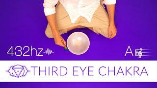 432hz | Crystal Singing Bowl for Clarity & Intuition | Third Eye Chakra 'A' Note | Meditation Music