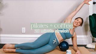 20 MIN PILATES + COFFEE w/ small pilates ball // chill mat pilates // Pilates by Margaret