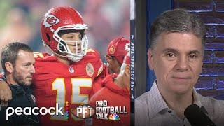 Patrick Mahomes ‘awkwardly’ rolled his ankle in Week 9 vs. Bucs | Pro Football Talk | NFL on NBC