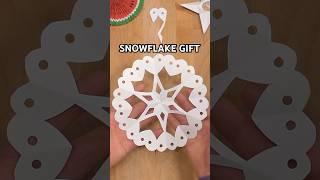 EASY PAPER SNOWFLAKE  GIFT TUTORIAL | DIY SNOWFLAKE STEP BY STEP PAPERCRAFT